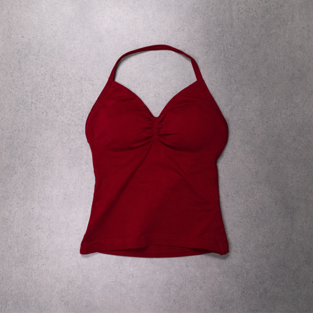 New Women's Active: Strappy Halter Top (Crimson Red)