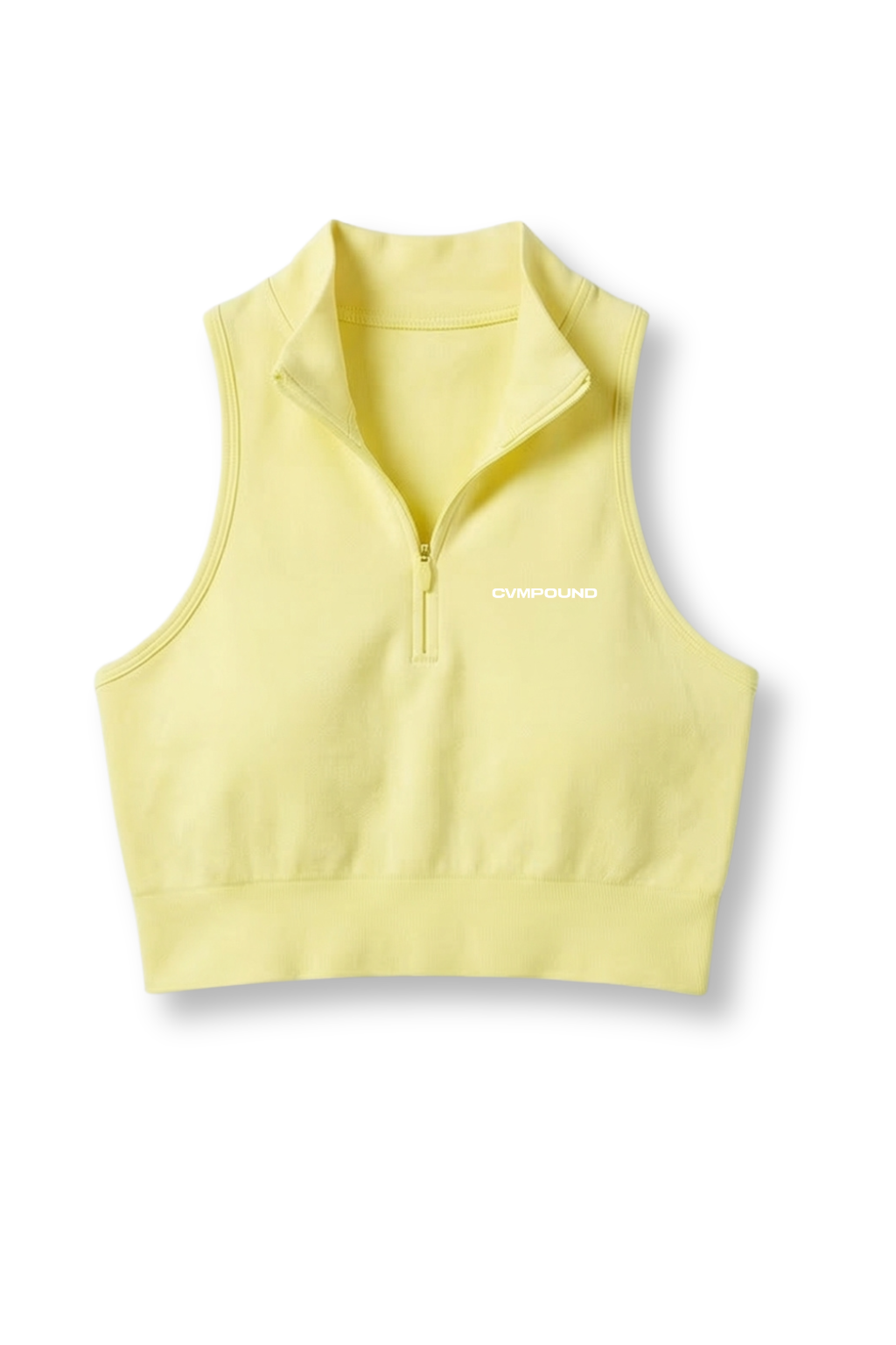 New Women's Active: Sleeveless Crop Zip (Yellow)