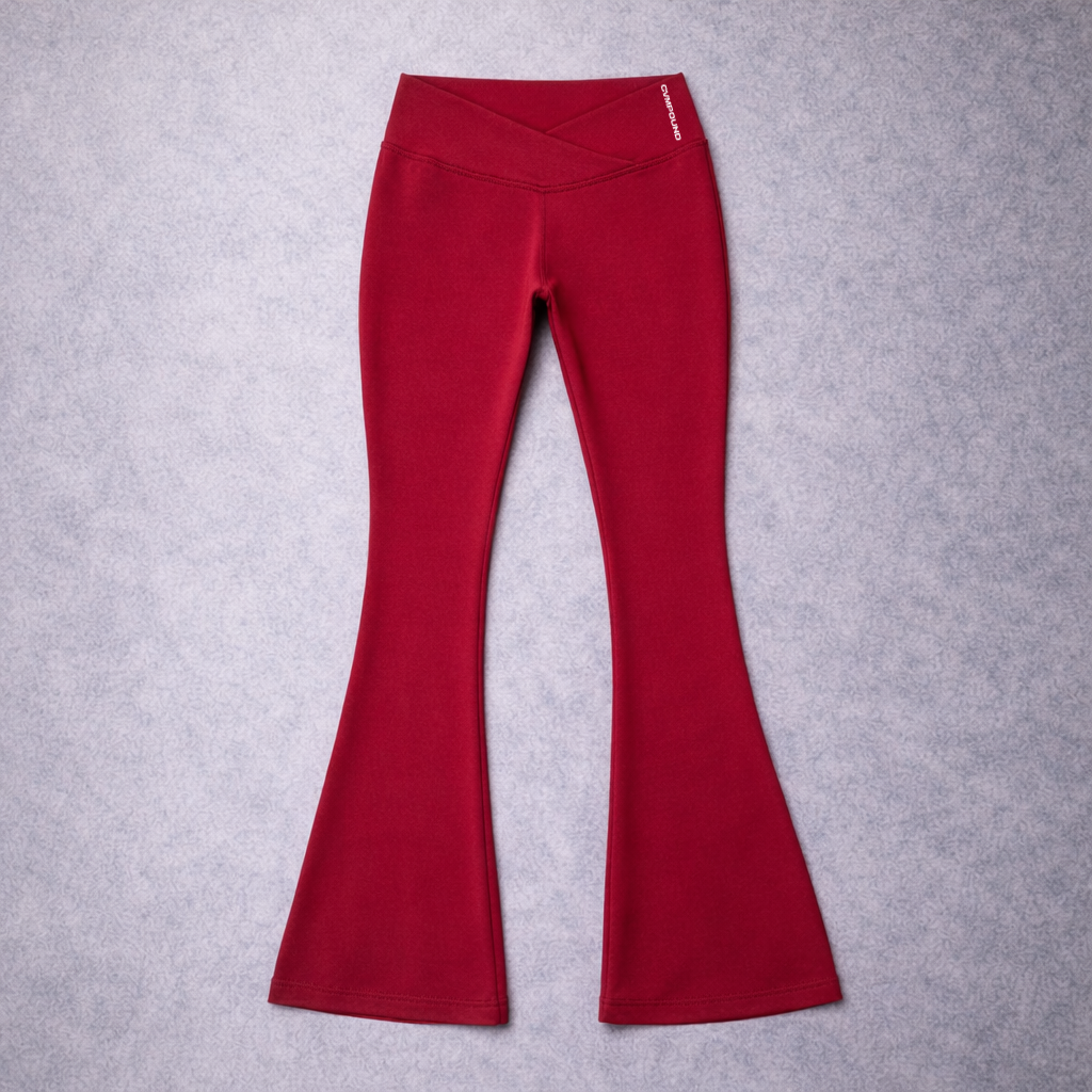 Women's Active: V waist flared pants (Crimson Red)