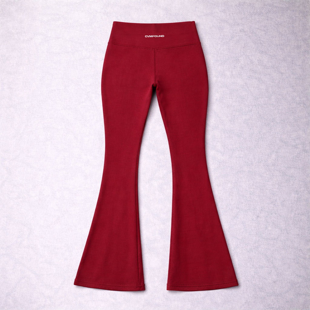 Women's Active: V waist flared pants (Crimson Red)