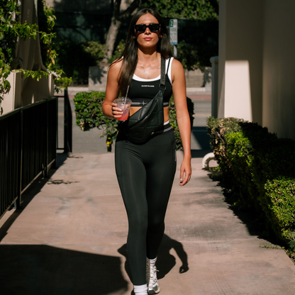 New Women's Active: Double Line Pulse Leggings (Black)