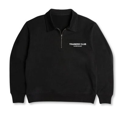 TRAINERS CLUB: QUARTER ZIP - BLACK