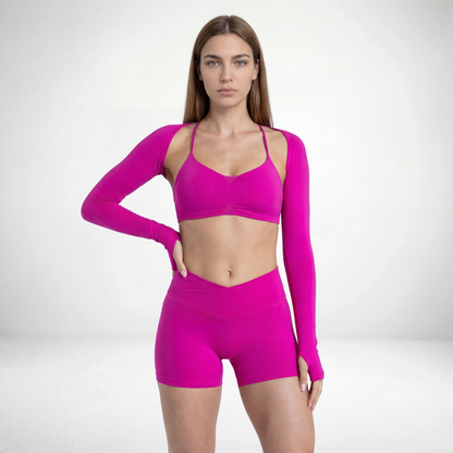New Women's Active: V Waist Shorts (Hibiscus)