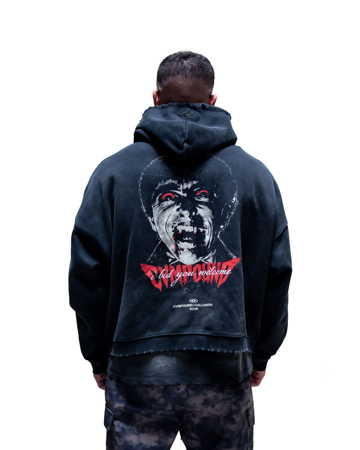 Halloween 2026: Dracula Box Crop Zip Hoodie