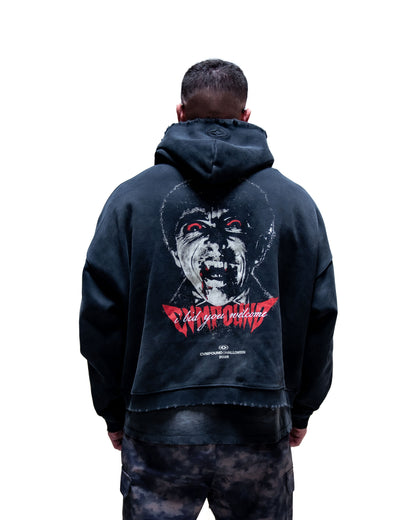 Halloween 2026: Dracula Box Crop Zip Hoodie