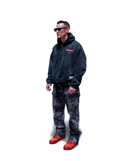 Halloween 2026: Dracula Box Crop Zip Hoodie