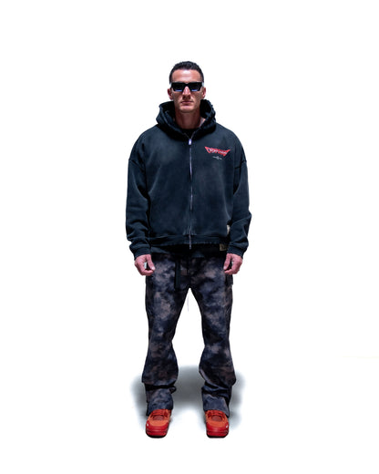 Halloween 2026: Dracula Box Crop Zip Hoodie