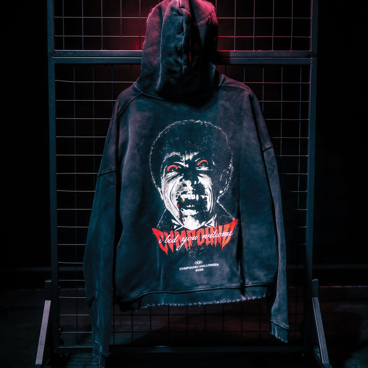 Halloween 2026: Dracula Box Crop Zip Hoodie