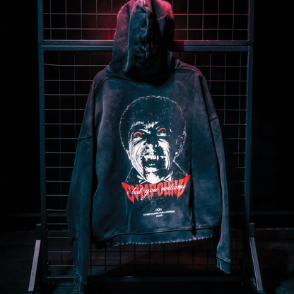 Halloween 2026: Dracula Box Crop Zip Hoodie