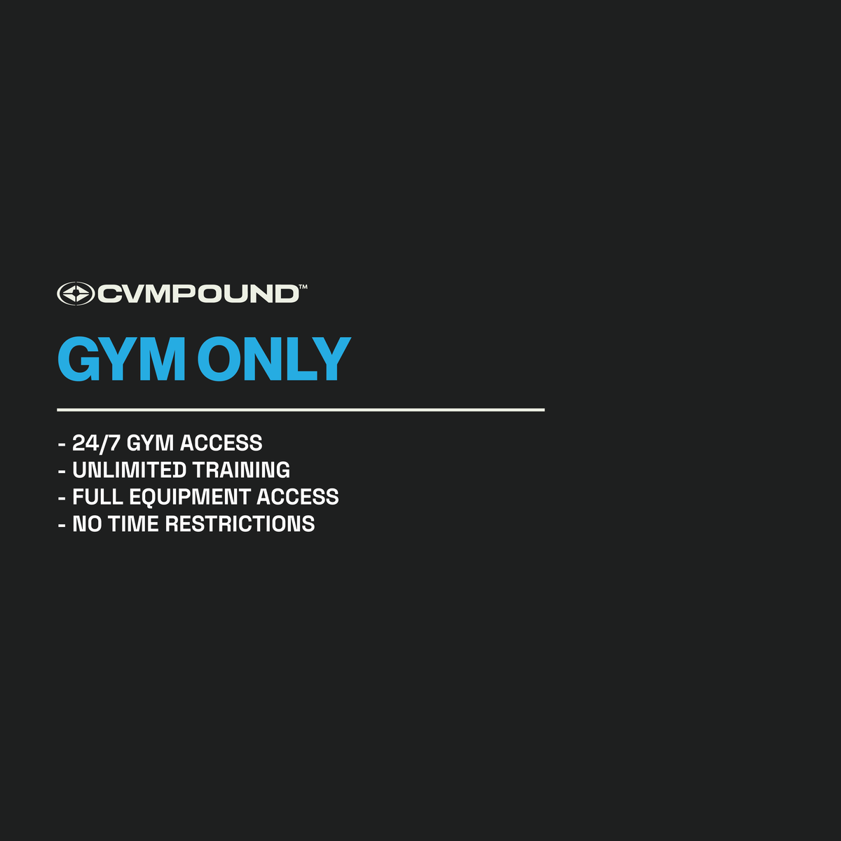 MEMBERSHIP PACKAGE: GYM ONLY | Starting at $175/month