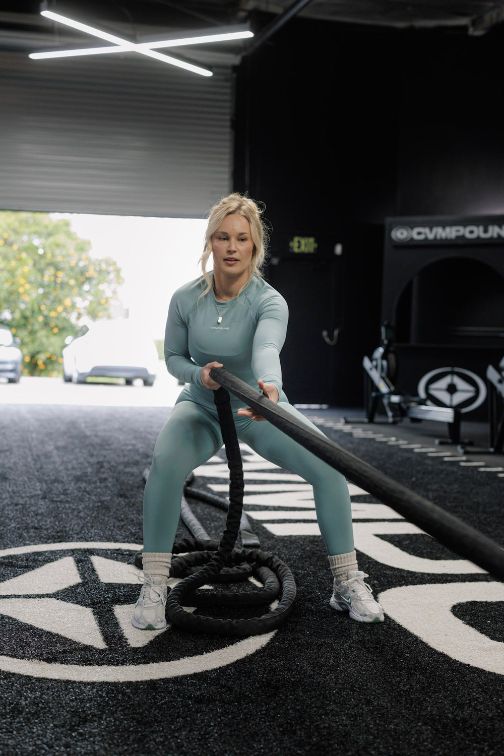Battle rope training at CVMPOUND