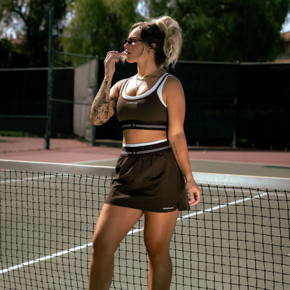 New Women's Active: Double Line Pulse Skirt (Brown)