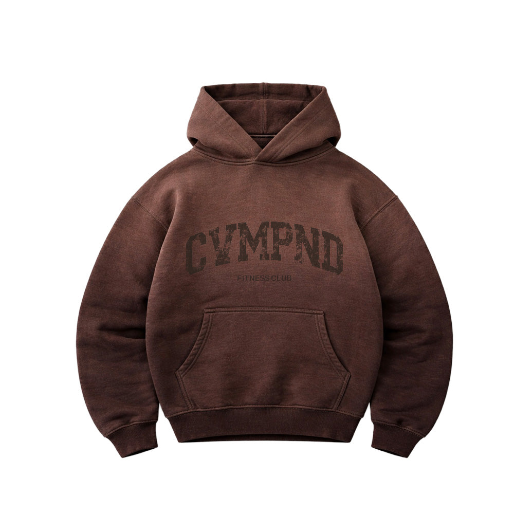 CVMPND FITNESS CLUB: Brown Potassium Crop Hoodie