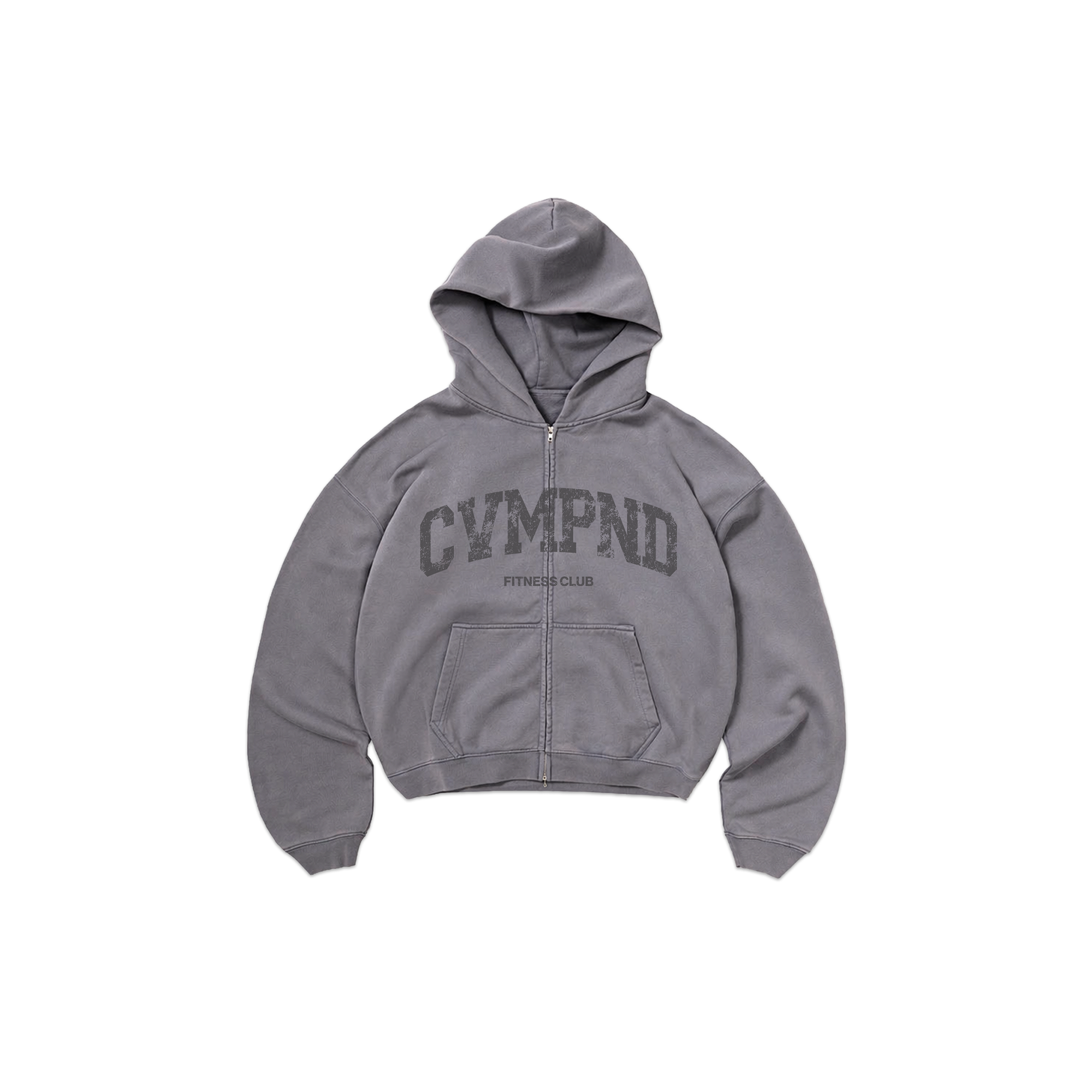 SS26: Box Crop Zip Up (Pigment Grey)
